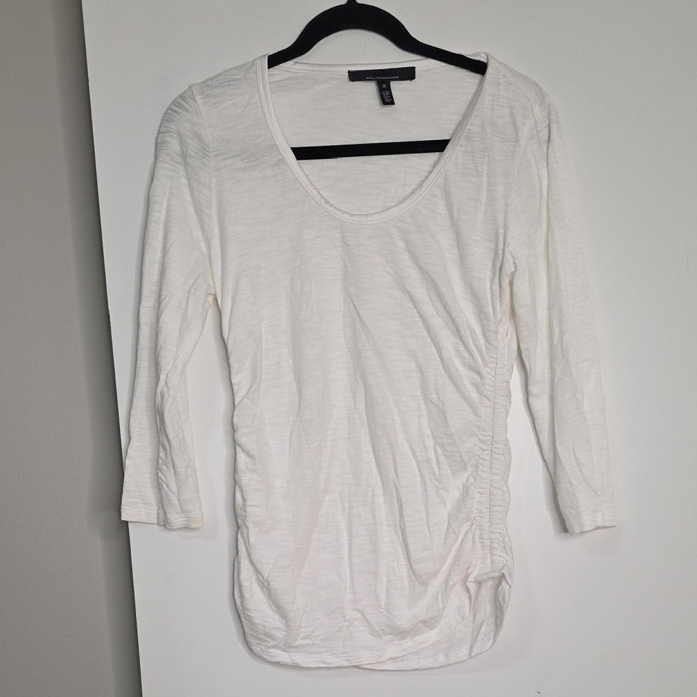 White House Black Market Cream Long Sleeve Top